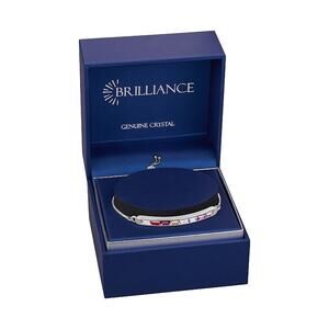 New in Box Brilliance Rainbow Crystal Bar Adjustable Lariat Bracelet 925 Plated